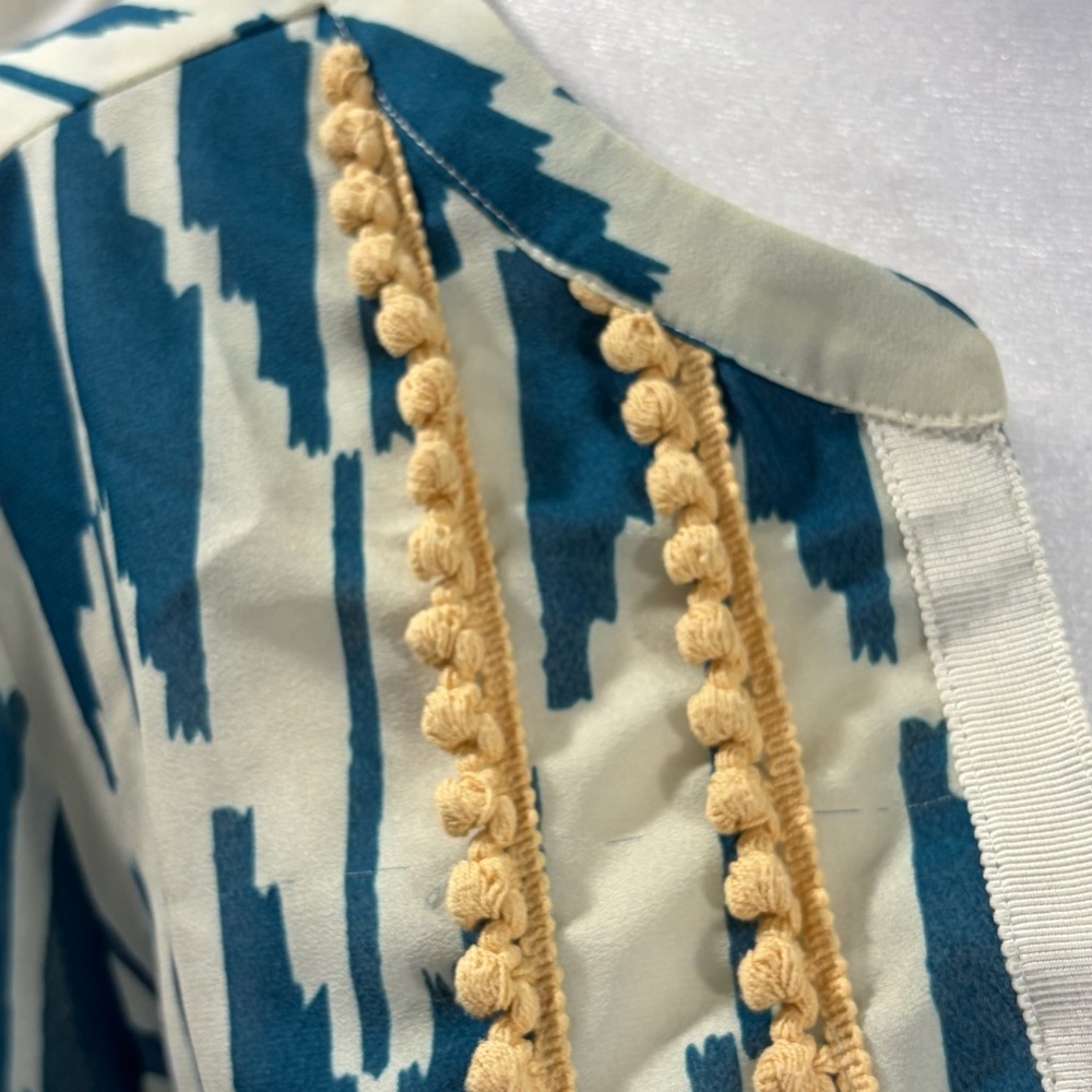 Maeve Anthropologie Rohana Embellished Henley Sheer Blouse (4) - Picture 5 of 7